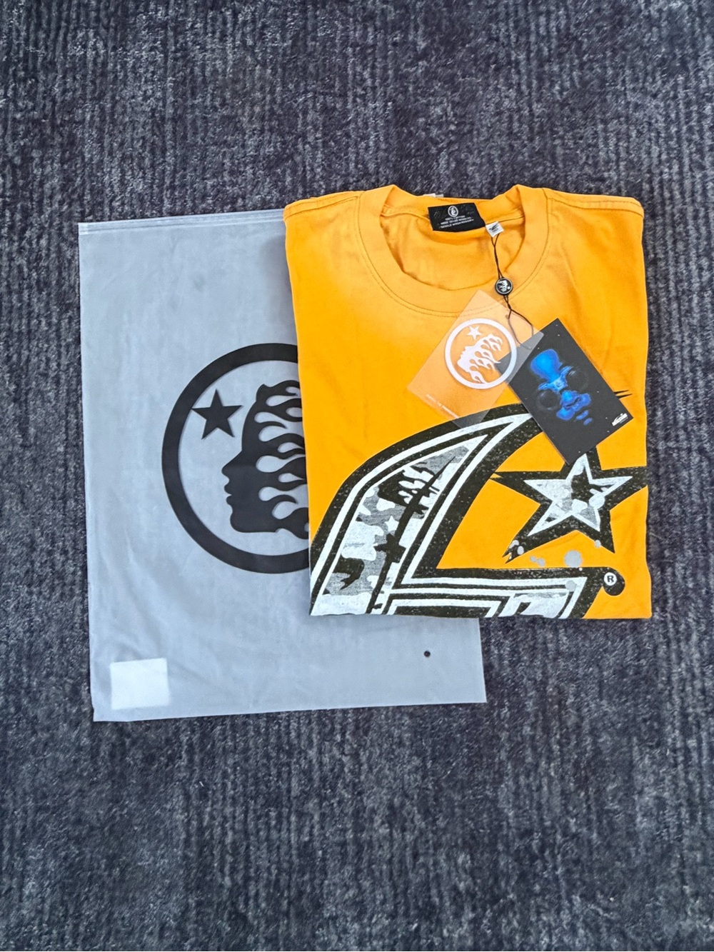 Orange Graphic Tee with Star Design